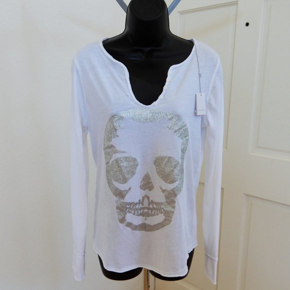 Zadig & Voltaire ‼️SALE‼️ - Metallic Skull T-Shirt - NWT - Picture 1 of 8